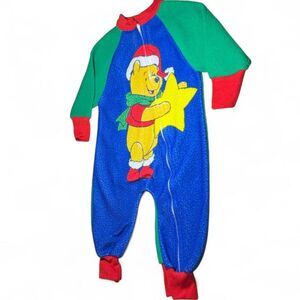 VTG Winnie the Pooh Fleece Blanket Sleeper 6-12M Disney Kidcore Y2K Retro Disney
